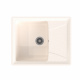 Мойка каменная, прямоугольная одночашевая, GS-3, 605*490 мм, белый, врезная, Gamma Stone_preview_1