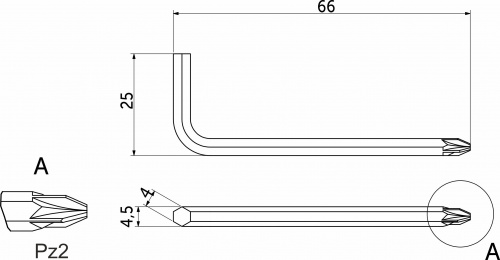 Ключ комбинированный 4,0мм L-образный SW4/PZ2 AKS (упак.-1тыс.шт.)_2
