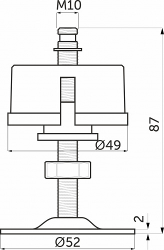 Крепление трубы d50мм (Z-182/C) верхнее хром AKS_2