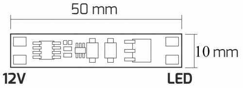 Выключатель встраиваемый в профиль, на взмах, с диммированием, 12/24V, 60W/120W, AKS_2