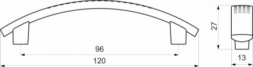Ручка меб. скоба пластик. PS06/C6 96 металлик AKS_2
