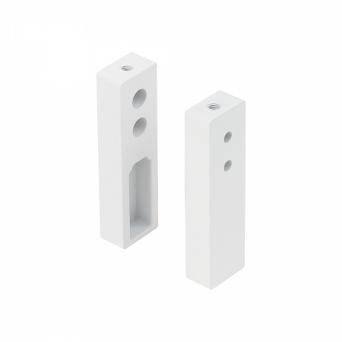 Держатель штанги гардеробной прямоуг. FAME/1 концевой, белый AKS_1