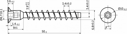 Шуруп-конфирмат 7,0*50 (уп/2.5тыс.шт) AKS_2
