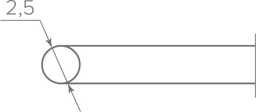 Уплотнитель для торцевого профиля Avior, черный, (1 упак = 3 м.п.), AKS_2