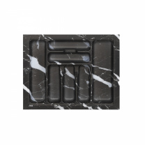 Лоток для столовых приборов 600 MARBLE 540*430, черно-серый мрамор AKS фотография