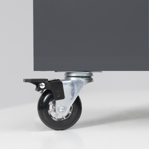 Колесо меб. CRYSTAL/2 d50 h67 с площадкой с торм., черный AKS_4