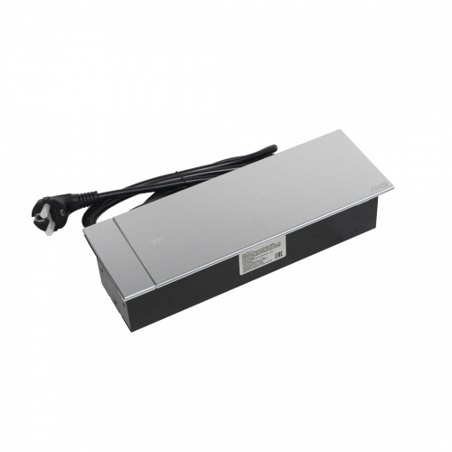 Выдвижной удлинитель Hollander, 2 розетки, 2xUSB, HDMI, LAN, шлиф. сталь AKS_1