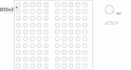 Отбойник силиконовый d10 h=3 AKS (лист = 50 шт.) молочный_2