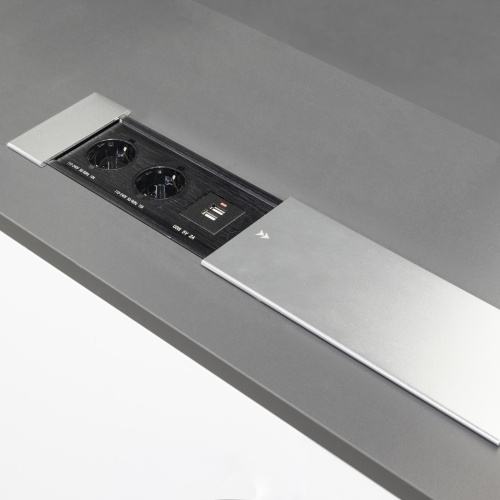 Выдвижной удлинитель Hollander, 2 розетки, 2xUSB A, HDMI, LAN, алюминий, AKS_4