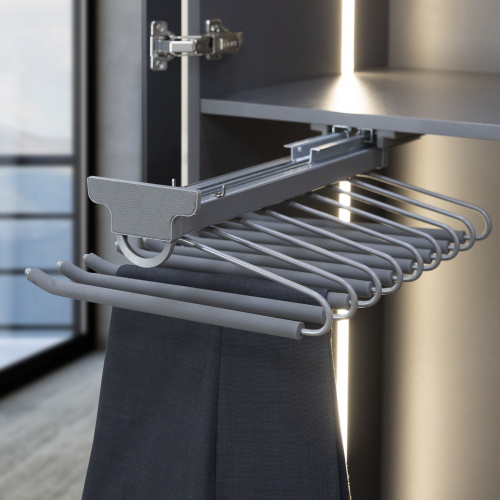 Выдвижная вешалка для брюк BRUNO крепл.верх./правое 340*470*130, графит PRIME by AKS_3