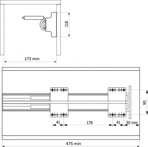 Выдвижная вешалка для галстуков BRUNO крепл.бок./правое 168*470*118, графит PRIME by AKS_2