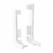 Комплект заглушек металлич. к профилю Gola, L-образных (левая+правая) белый глянец 3 AKS