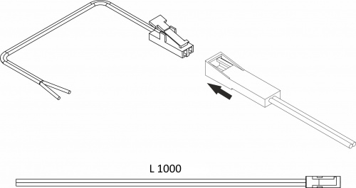 Шнур соединительный (миниконнектор папа - провод), 1 м, AKS_2
