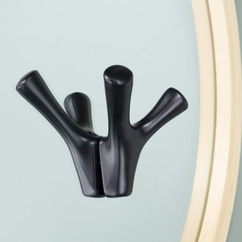 Крючок меб. двухрожковый мет. OMEGA черный матовый AKS_7