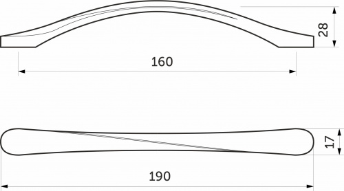 Ручка меб. скоба мет. EDGE 160 черный, AKS_2