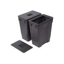 Выдвижные мусорные контейнеры 450 GEO X h600 (2*30LT), графит AKS фотография