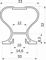 Профиль алюминиевый SENATOR белый глянец вертик. закрытый L-5300 мм АЛЮТЕХ фотография