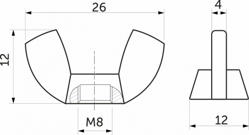 Гайка барашковая M8 AKS (упак. = 3000 шт.)_2