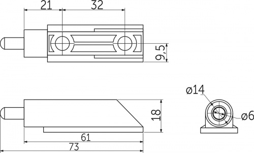 Амортизатор крепление прямое накладной/врезной белый AKS (упак. = 4 шт.)_2