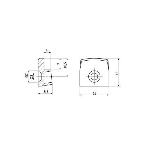 Стеклозажим пластик. белый (1 уп. = 10 шт.) AKS_2
