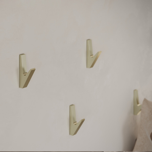 Крючок меб. однорожковый мет. FIX брашированное золото AKS_8