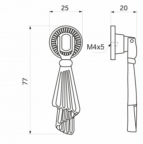Ручка меб. кнопка мет. NICE старое золото AKS_2