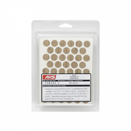 Заглушка самоприлипающая к конфирматам дуб небраска (PC 2122) (1л=50шт) Pacific_1