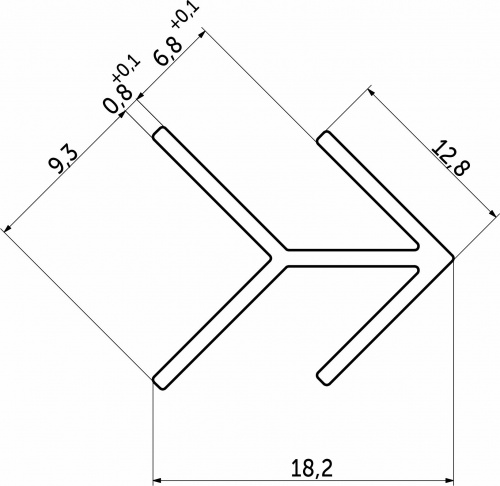 Планка угловая 6 ёлочка матовая (L= 3,05) AKS_2