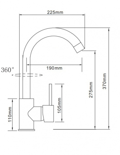 Смеситель для кухни, латунь, SG-014, асфальт, Sim Gran_2