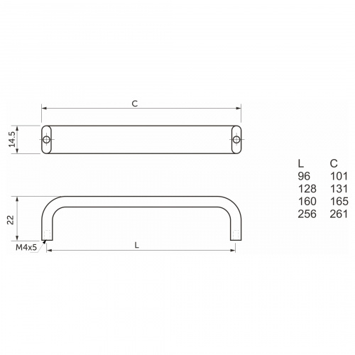 Ручка меб. UA340-256, матовый черный, AKS_5