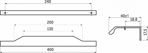 Ручка меб. скоба алюм. KARIDA 240/400 матовый хром, AKS_2