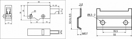 Навес кухонный регулируемый (простой) + шина L-58 белый (уп/2навеса+2шины) AKS_2