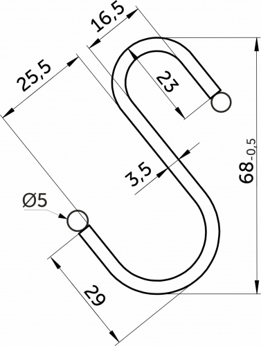 Крючок на трубу d16 ретро, хром AKS_2