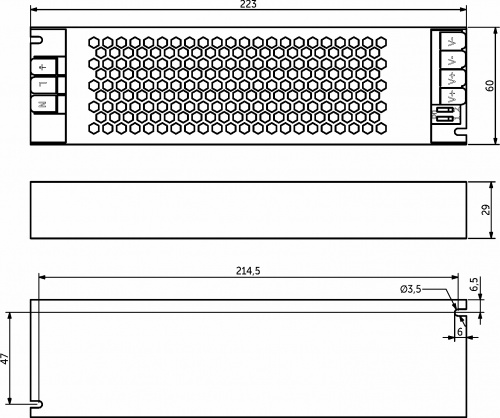 Блок питания Indoor 400W/24V, серия 5, с диммированием, быстрозажимные клеммы, AKS_2