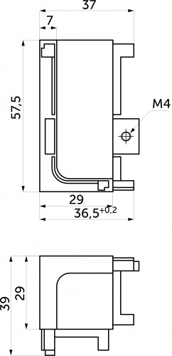 Уголок металлич. внутренний к профилю Gola, L-образный черный AKS_2