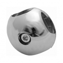 Соединитель 2-х труб d25 (503) шарообразный параллельный, хром AKS