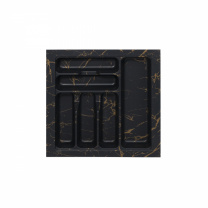 Лоток для столовых приборов 500 MARBLE 435*430, черно-золотой мрамор AKS фотография