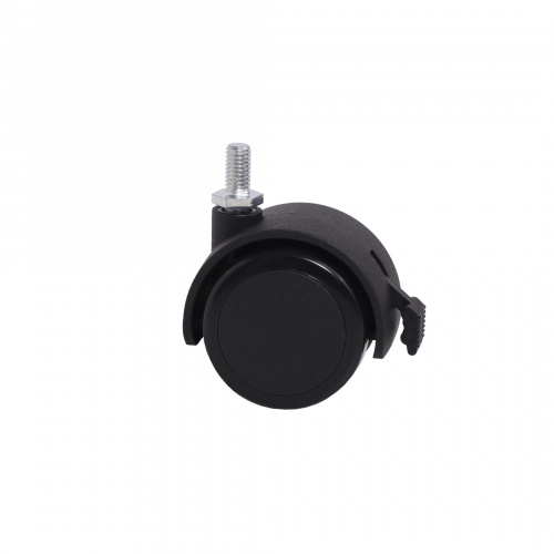 Колесо меб. пласт. FURNI d50 с винтом M8 с торм., черный AKS_3