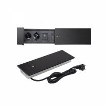 Выдвижной удлинитель Hollander, 2 розетки, 2xUSB, HDMI, LAN, черный, AKS фотография