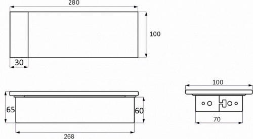 Выдвижной удлинитель Hollander, 2 розетки, 2xUSB A, HDMI, LAN, шлиф. сталь AKS_2