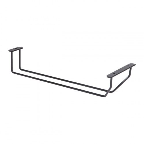 Держатель подвесной для бокалов однорядный 340*65*114, черный AKS_1