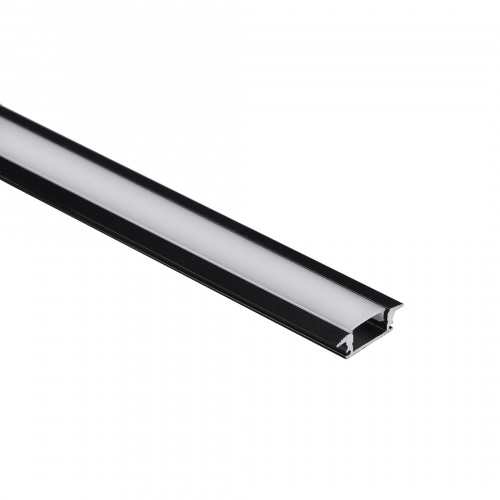 Профиль алюминиевый врезной LIRA-1707 с экраном, цвет черный, 2м, AKS_3