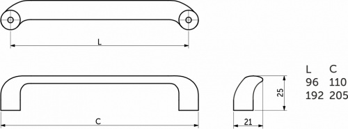 Ручка меб. скоба мет. MARETTO 96 черный матовый, AKS_2