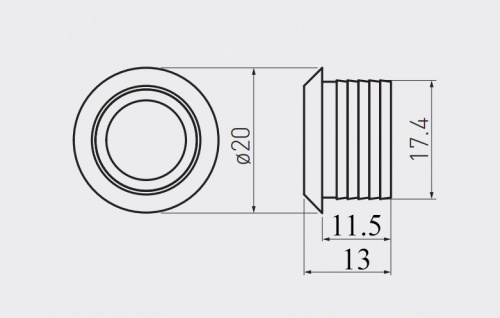 Выключатель сенсорный, с диммированием, врезной, 12V/24V, 60W/100W, синяя подсветка, цвет хром, AKS_2
