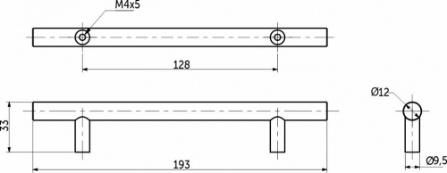 Ручка меб. скоба мет. SNAKE 128 черный матовый, AKS_2