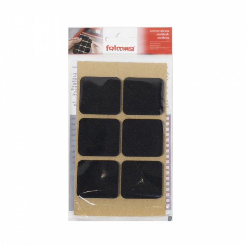 Подкладка самоприлипающая фетровая 40х40мм (1лист-6шт) черная Folmag_1