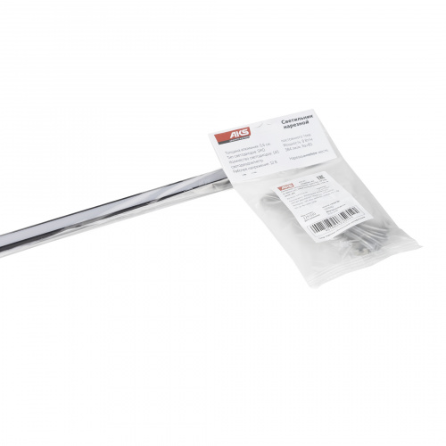 Светильник светодиодный, нарезной, 10*10мм, 8W/m, 12V, 4000K (нейтральный белый), 1.5м, черный, (в комплекте шнур, 2 заглушки, 2 держателя), AKS_4