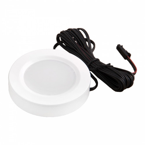 Светильник светодиодный STAR, врезной/накладной, 2W, 12V, круглый, белый, 6000К, AKS_1