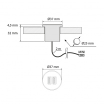 Устройство для зарядки аккумуляторов чёрный GNI-USB 1xUSB/1xTYPE-C/12VDC, 5VDC 2.1A фотография