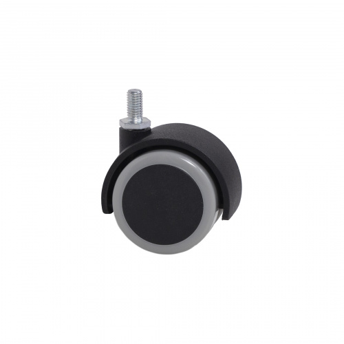 Колесо меб. пласт. FURNI d50 с винтом M8, черный/серый AKS_3